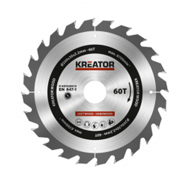Zāģa ripa kokam Ø190x30x2.2mm, 24 zobi Kreator