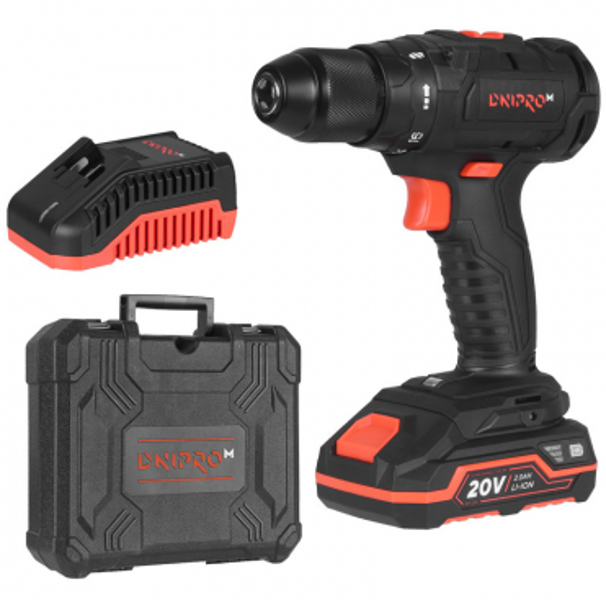 Akumulatora urbjmašīna 20V CD-200BC-120S, 60Nm bezoglīšu DNIPRO-M