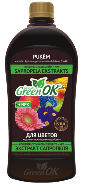 Sapropeļa ekstrakts Puķēm, Green Ok, 750 ml