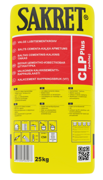 CEMENTA-KAĻĶA APMETUMS SAKRET CLP PLUS PELĒKS CSII 25KG