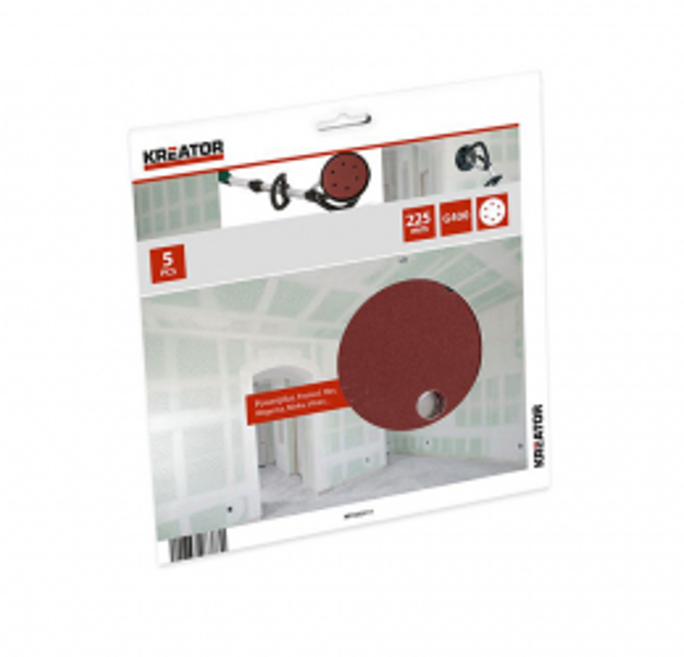Smilšpapīra disks Ø225mm, G400 (5gab.), auduma bāze Kreator