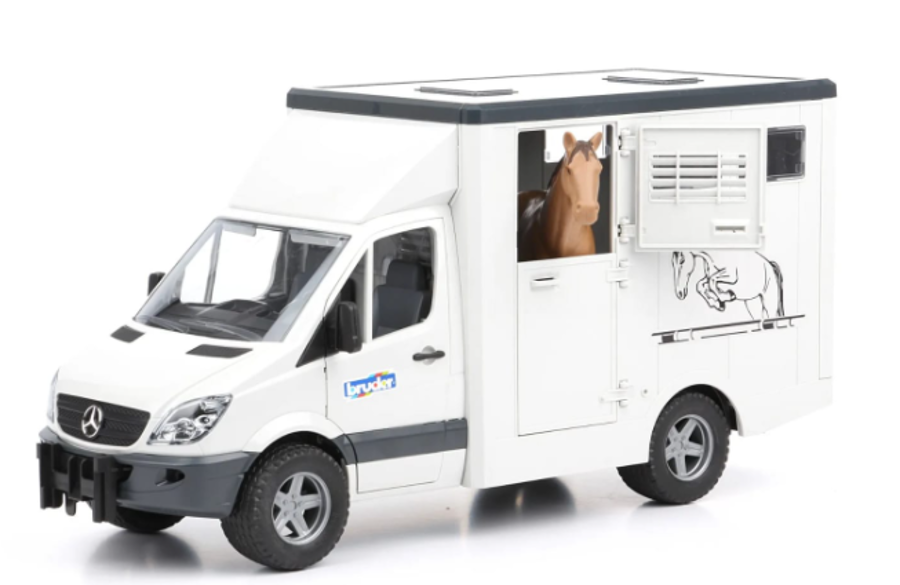 Rotaļu dzīvnieku pārvadātājs ar 1 zirgu, Mercedes Benz Sprinter, Bruder