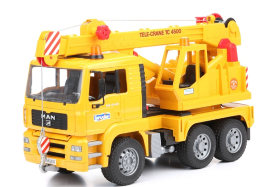 Rotaļu kravas auto MAN TGA ar celtni, Bruder