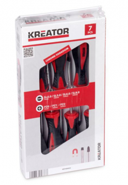 Skrūvgriežu komplekts, SL, PZ, magn. (7gab.) Kreator