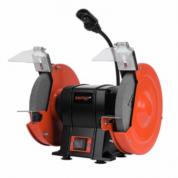 Stacionārā divu ripu slīpmašīna (šmirģelis) ar apgaismojumu 350W BG-20L DNIPRO-M