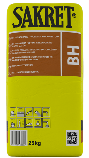 BETONS AR SAMAZINĀTU ŪDENS UZSŪCI SAKRET BH C35 40KG