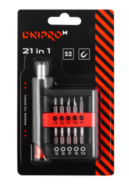 Uzgaļu komplekts ar rokturi (21gab.) DNIPRO-M