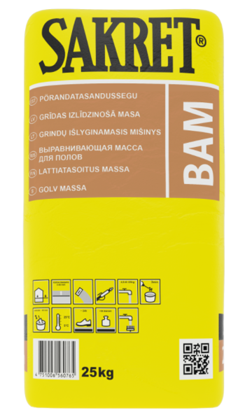 IZLĪDZINOŠĀ MASA GRĪDĀM SAKRET BAM 25KG