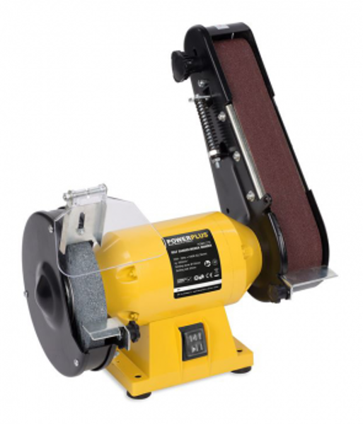 Slīpmašīna ar ripu un slīplentu 240W, Ø150mm PowerPlus X