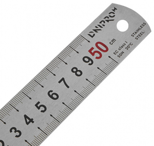 Lineāls 500mm, nerūs. tērauds DNIPRO-M
