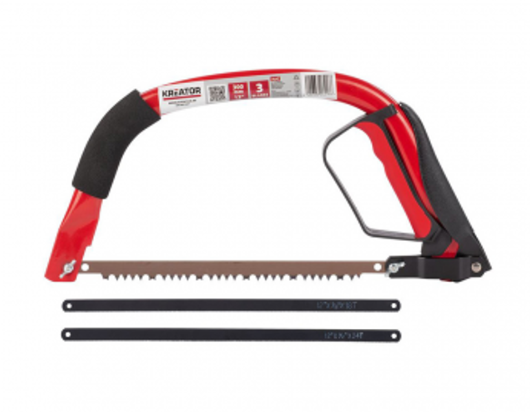 Lokveida zāģis kokam 300mm + (2gab.) asmeņi metālam Kreator