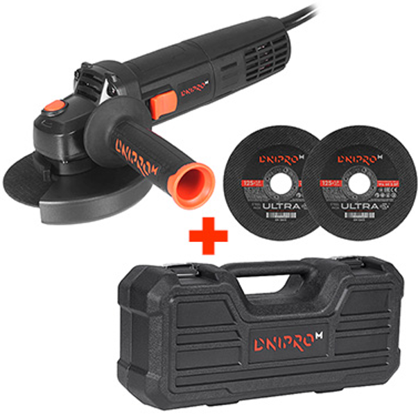 Leņķa slīpmašīna 1000W, 125mm, koferis GS-120S DNIPRO-M