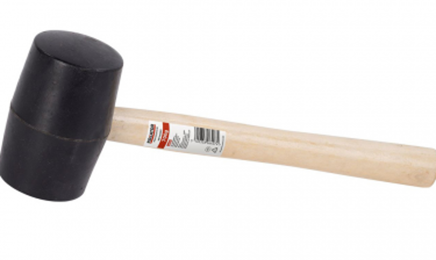 Gumijas āmurs, melns, koka kāts 450g Kreator