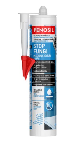 Sanitārais silikona hermētiķis penosil stop fungi balts 310ml