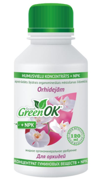 Mēslojums orhidejām ar humusvielām Green OK, 120 ml