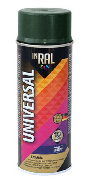 Emalja aerosols inral universal 400ml ral6005 sūnu zaļa