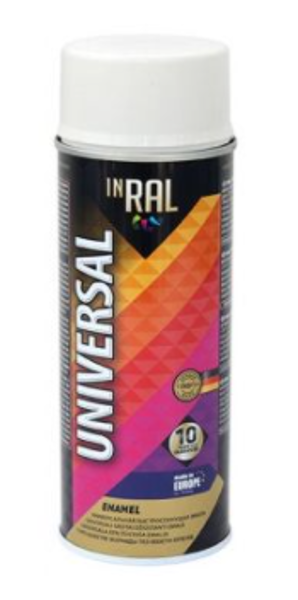 Emalja aerosols glancēts inral universal 400ml ral9003 balts