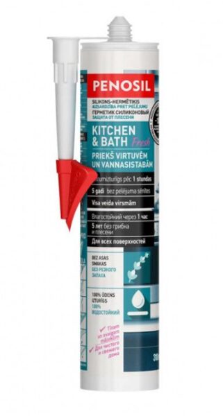 Sanitārais silikons penosil virtuvēm un vannasistabām caurspīdīgs 310ml