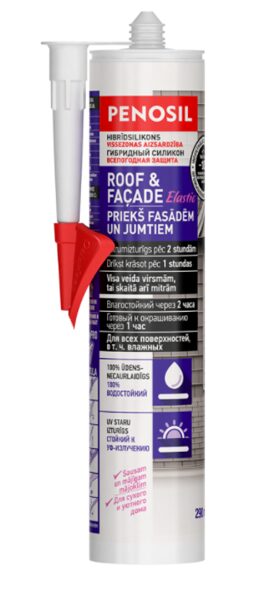 Elastīgs hibrīda hermētiķis penosil roof & façade elastic 290 ml, sarkans