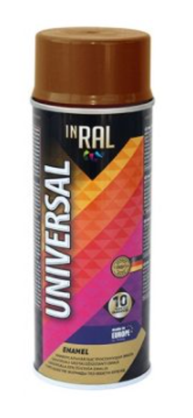 Aerosola krāsa inral universal enamel 400ml 10 ral8016, brūna