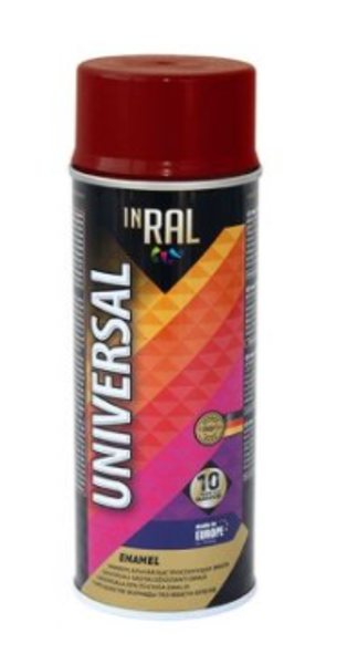 Aerosola krāsa inral universal enamel 400ml 16 ral3011 sarkanbrūna