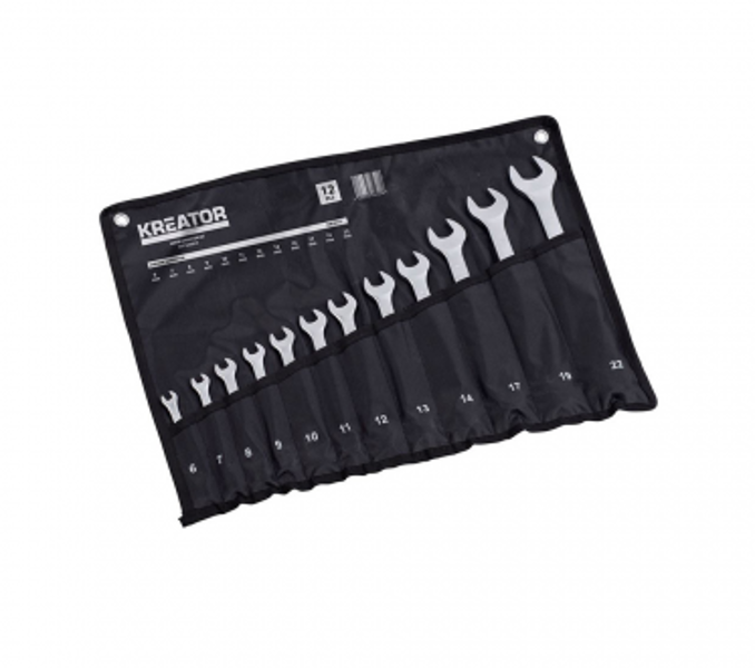 Kombinēto atslēgu komplekts 6-22mm (12gab.) KRT500012 Kreator