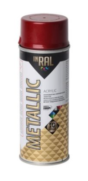 Aerosols akrila laka inral metallic 400ml sarkana
