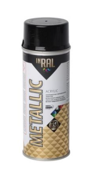 Aerosols akrila laka inral metallic 400ml melna