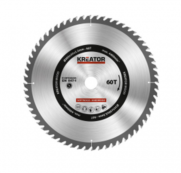 Zāģa ripa kokam Ø305x30x3.2mm, 60 zobi Kreator