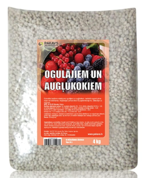 Mēslojums ogulājiem un augļu kokiem, 4 kg