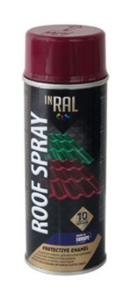 Emalja aerosols jumtam inral roof spray 400ml ral3011 sarkanbrūns