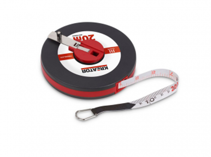 Mērlente 12.5mm x 20m, stiklšķiedras, ar āķi Kreator