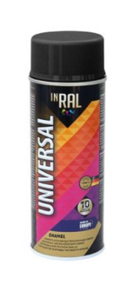 Emalja aerosols matēts inral universal 400ml ral9011 melns