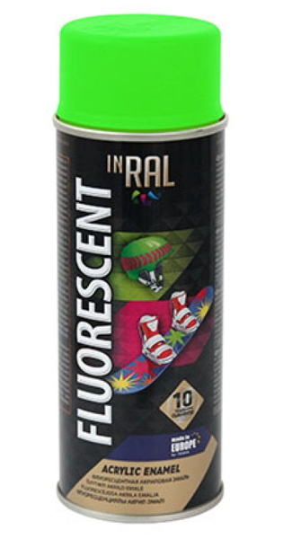 Emalja aerosols inral fluorescent 400ml zaļa