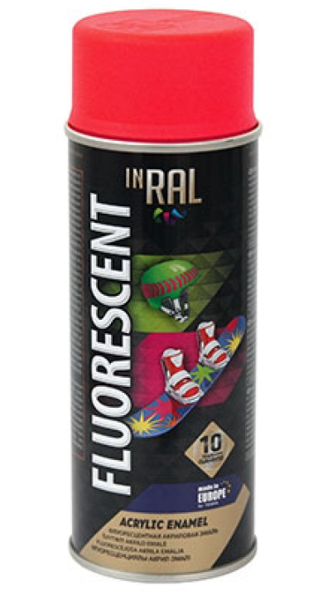 Emalja aerosols inral fluorescent 400ml sarkana