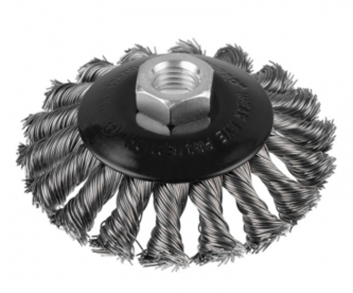 Koniska birste, pīti sari 100mm K100-V  DNIPRO-M