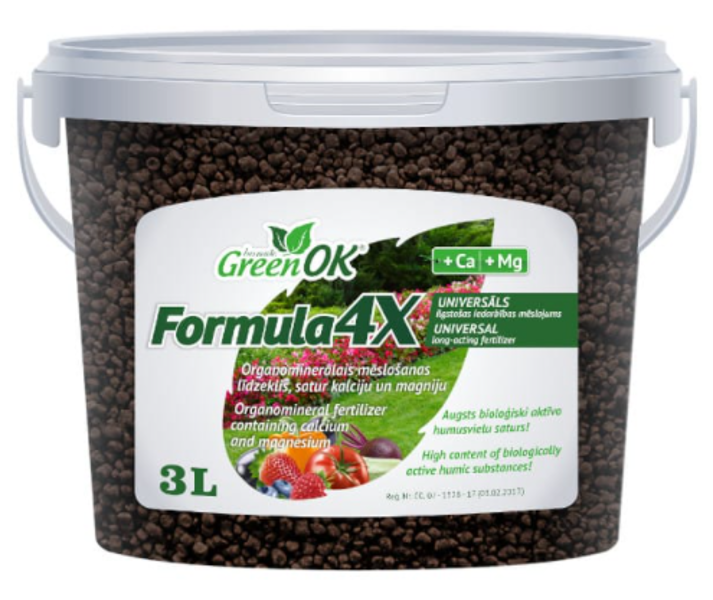 FORMULA 4X organominerāls mēslošanas līdzeklis Green OK, 3L